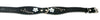 Black Genuine Leather Designer Dog Collar 11"x3/4" with Studs, Daisy, and Rhinestone