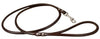 Round Genuine Rolled Leather Dog Leash 52" Long 3/8" Wide Brown for Medium Breeds