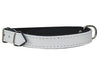 Real Leather Soft Leather Padded Dog Collar White/Black