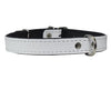 Real Leather Soft Leather Padded Dog Collar White/Black