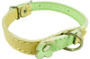 Genuine Leather Designer Dog Collar Daisy Studs. 11"x1/2" Wide. Fits 8"-10" Neck Yorkshire, Puppies