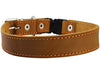 Tan Quick Release Genuine Leather Classic Dog Collar 1" Wide Adjustable Fits 15"-18" Neck Medium to Large