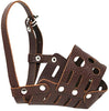 Real Leather Dog Cage Basket Muzzle Small Breeds (Circumf.6.75"; Snout 2.5")