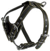 Black Genuine Leather Dog Harness, Medium. 25.5"-29" Chest, 1" Wide Adjustable Straps