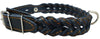 Genuine Leather Braided Dog Collar 11"-14" Neck, 7/8" Wide, Black