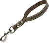 Genuine Leather Dog Traffic Leash Short 12" Long 1" Wide Lead Brown