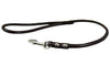 Round Genuine Rolled Leather Dog Short Leash 24" Long 3/8" Wide Black for Medium Breeds