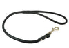 Round Genuine Rolled Leather Dog Short Leash 24" Long 3/8" Wide Black for Medium Breeds