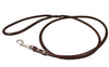 Round Genuine Rolled Leather Dog Leash 52" Long 3/8" Wide Brown for Medium Breeds