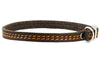 Genuine Leather Dog Collar 8"-9.5" Neck for Smallest Breeds and Young Puppies Brown