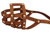 Genuine Leather Dog Basket Muzzle #105 Brown - Pit Bull, AmStaff (Circumf 12", Snout Length 3.5")