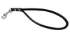 Round Genuine Rolled Handle Leather Dog Short Leash 12" Long 3/8" Wide Black for Medium Breeds