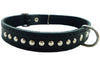 Genuine Leather Studded Padded Dog Collar 15"x5/8" Wide Fits 10"-13" Neck Poodle, Chihuahua, Puppies
