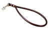 Round Genuine Rolled Handle Leather Dog Short Leash 12" Long 3/8" Wide Brown for Medium Breeds