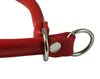 Round Genuine Rolled Leather Choke Dog Collar 21" Long Red