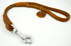 Brown Round Genuine Rolled Leather Dog Short Leash 20" Long 5/8" Wide Lead for Large Breeds