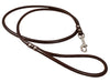 Round Genuine Rolled Leather Dog Leash 52" Long 3/8" Wide Brown for Medium Breeds