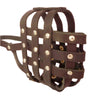 Real Leather Dog Basket Muzzle #107 Brown - Pit Bull, AmStaff (Circumference 12", Snout Length 3.5")