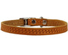 Genuine Leather Dog Collar 8"-9.5" Neck for Smallest Breeds and Young Puppies Tan