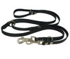 Dogs My Love Black 6 Way Euro Leather Dog Leash, Adjustable Lead 49"-94" Long, 3/4" Wide (18 mm)