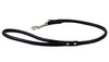 Round Genuine Rolled Leather Dog Short Leash 24" Long 3/8" Wide Black for Medium Breeds