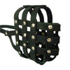 Real Leather Dog Basket Muzzle #107 Black - Pit Bull, AmStaff (Circumference 12", Snout Length 3.5")
