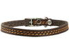 Genuine Leather Dog Collar 8"-9.5" Neck for Smallest Breeds and Young Puppies Brown