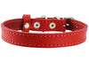 Genuine Leather Dog Collar for Smallest Dogs and Puppies 3 Sizes Red