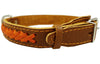 Genuine Leather Braided Dog Collar, 1" Wide. Fits 15"-20" Neck. Medium Breeds