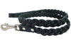 Genuine Fully Braided Leather Dog Leash 4 Ft Long 1" Wide Black, Large Breeds