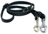 6 Way Multifunctional Leather Dog Leash Braided Adjustable Lead Black 42"-84" Long 3/4" Wide(18 mm)