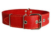 Genuine Leather Dog Collar 1.6"x27" Fits 19"-24" Neck, Red