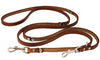 6-Way Euro Multifunctional Leather Dog Leash, Adjustable Lead Brown 41"-78" Long, 1/2" Wide (12 mm) Medium