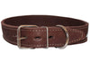 Genuine Leather Reflective Dog Collar 26"x1.5" Brown Fits 18"-23" Neck