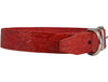 Genuine Tooled Leather Dog Collar Hunting Pattern Red 3 Sizes