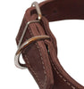 Genuine Leather Reflective Dog Collar 26"x1.5" Brown Fits 18"-23" Neck