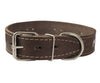 Genuine Leather Studded Dog Collar, Brown, 1.5" Wide. Fits 16"-20" Neck Size Amstaff