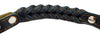 Dogs My Love Black Leather Braided Dog Short Traffic Leash 16" Long 4-thong Braid for Large Breeds