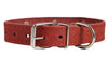 Genuine Leather Studded Dog Collar, Red, 1" Wide. Fits 13"-17.5" Neck Size