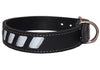 Genuine Leather Reflective Dog Collar 26"x1.5" Black Fits 18"-23" Neck