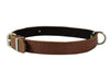 Dogs My Love Brown Genuine Leather Felt Padded Dog Collar 13" x1/2" Wide Fits 9"-12" Neck
