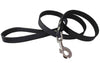 4' Genuine Leather Classic Dog Leash Black 3/4" Wide for Large Dogs