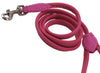 Dogs My Love 4ft Long Round Genuine Rolled Leather Dog Leash Pink