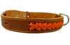 Genuine Leather Braided Dog Collar, 1" Wide. Fits 15"-20" Neck. Medium Breeds