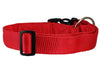 Heavy Duty Adjustable Red Nylon Dog Collar 1.25" Wide. Fits 15"-25" Neck Large