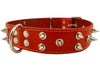 Genuine Leather Reflective Dog Collar 27" Long 1.6" Wide Red Fits 19.5"-23.5" Neck