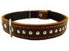 Genuine Leather Studded Padded Dog Collar 15"x5/8" Wide Fits 10"-13" Neck Poodle, Maltese, Puppies