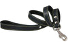 4' Classic Genuine Leather Dog Leash 1" Wide for Largest Breeds Black