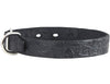 Genuine Tooled Leather Dog Collar Hunting Pattern Black 3 Sizes