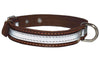 Genuine Leather Reflective Dog Collar 18" Long 7/8" Wide Red Fits 13"-15.5" Neck